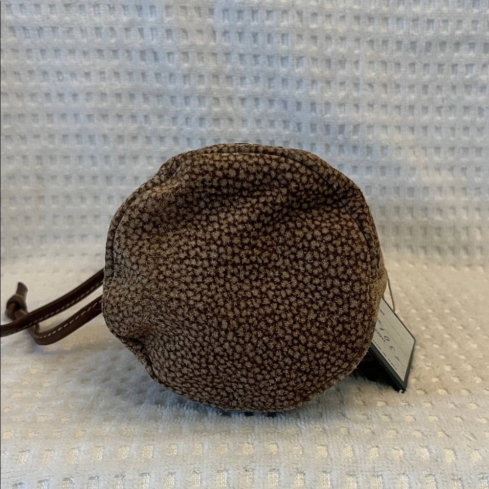 Bettina Brown Textured Drawstring Bag - Picture 7 of 10